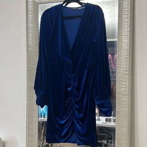 Beautiful Velvet Jewel tone Dress , royal blue